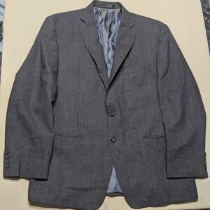 Calvin Klein 100% Wool Charcoal Grey‎ Blazer Size 42S 0036